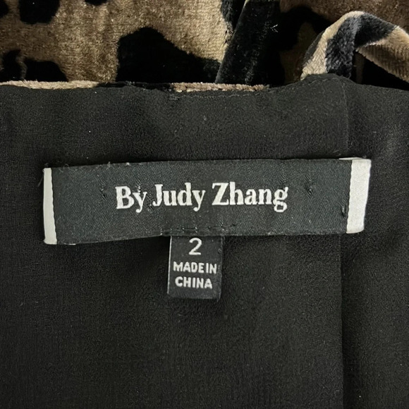 Judy Zhang Spaghetti Strap Body Contour Silk Blend Leopard Print Dress - Size 2 - Picture 4 of 6
